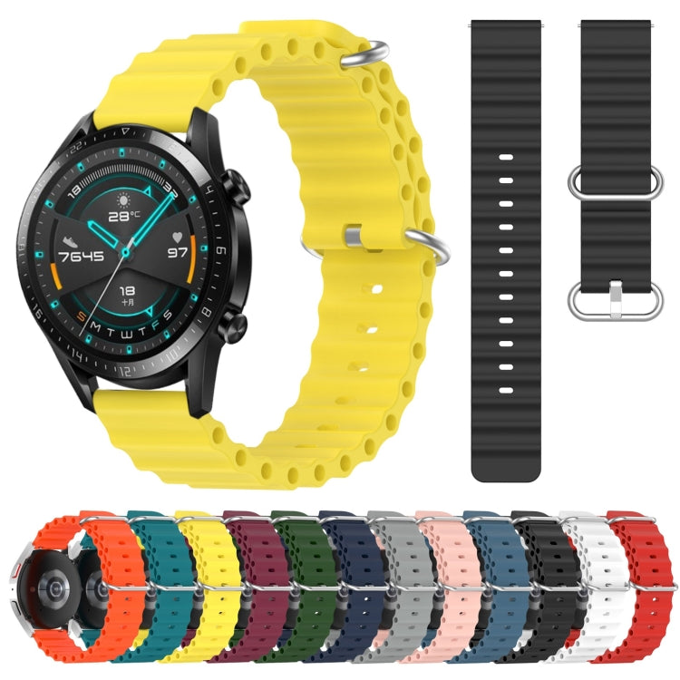 For Huawei Watch GT2 42mm 20mm Ocean Style Silicone Solid Color Watch Band