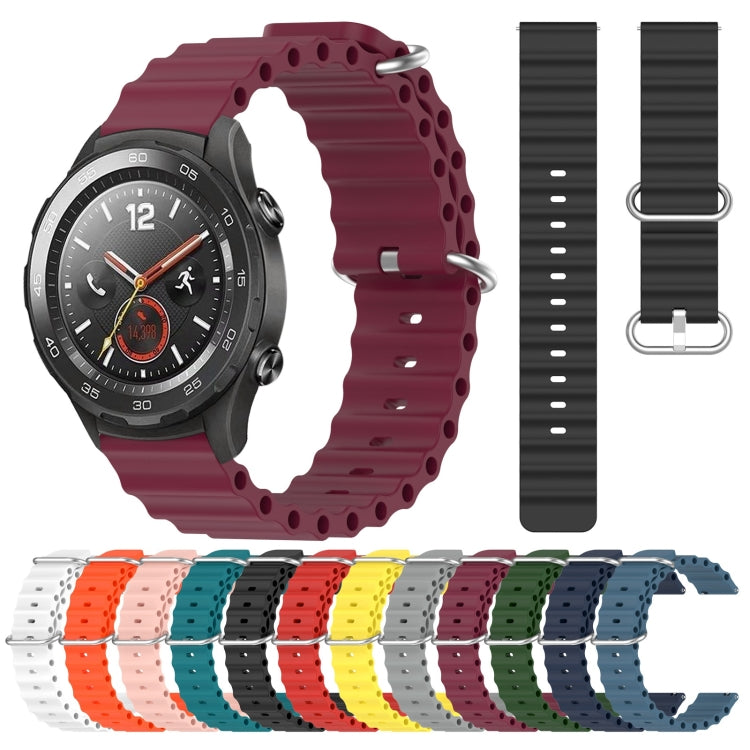 For Huawei Watch 2 20mm Ocean Style Silicone Solid Color Watch Band