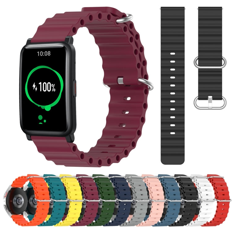 For Honor Watch ES 20mm Ocean Style Silicone Solid Color Watch Band