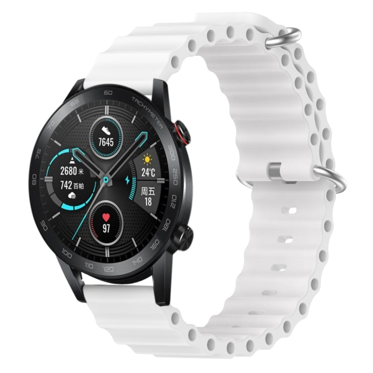 For Honor MagicWatch2 42mm 20mm Ocean Style Silicone Solid Color Watch Band