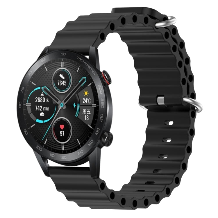 For Honor MagicWatch2 42mm 20mm Ocean Style Silicone Solid Color Watch Band
