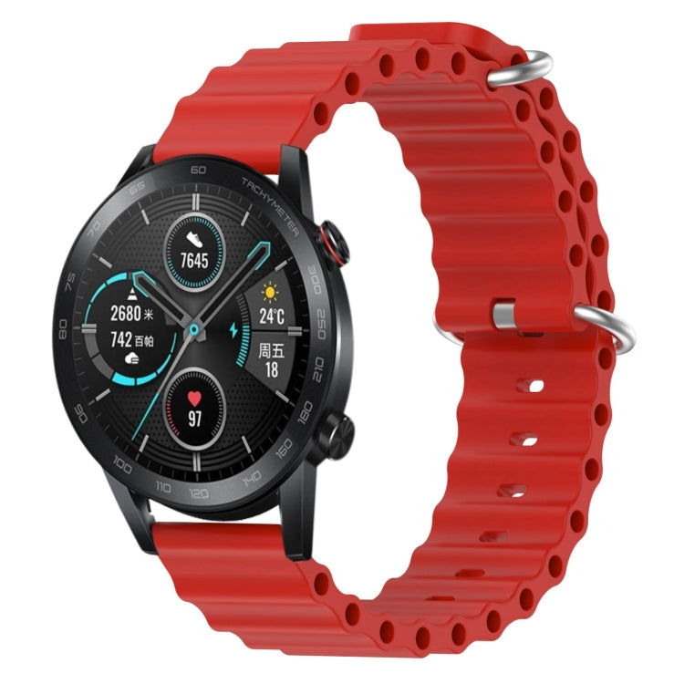 For Honor MagicWatch2 42mm 20mm Ocean Style Silicone Solid Color Watch Band