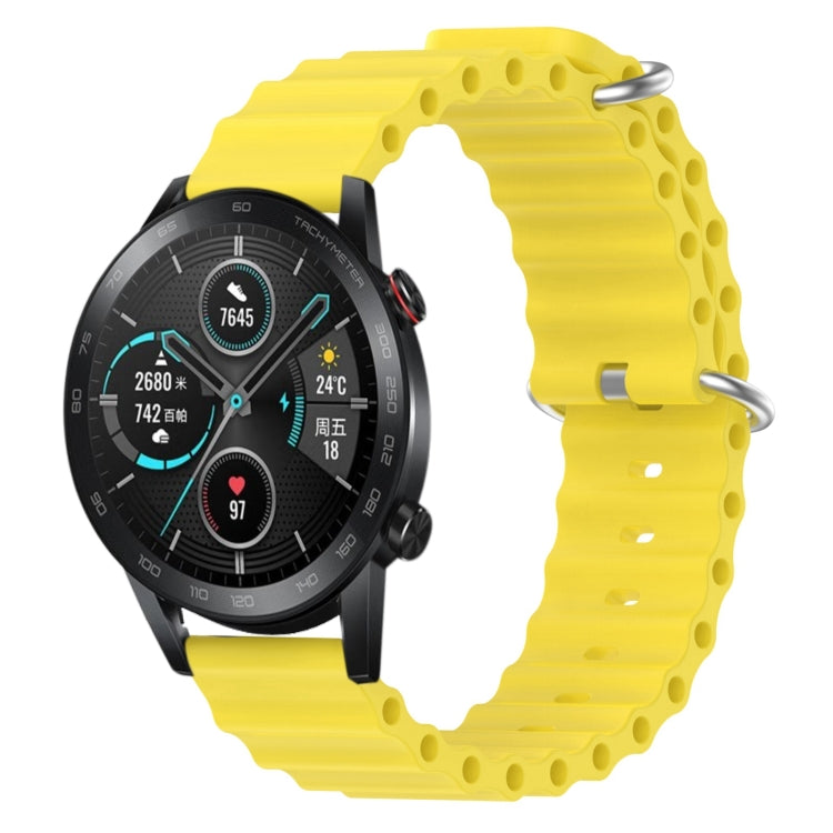 For Honor MagicWatch2 42mm 20mm Ocean Style Silicone Solid Color Watch Band