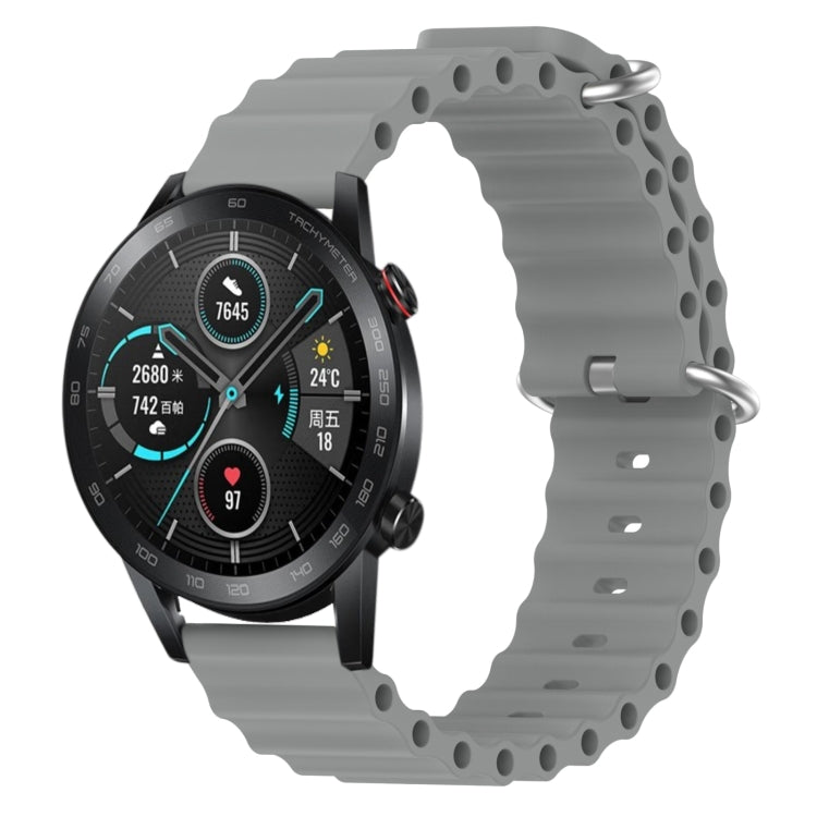 For Honor MagicWatch2 42mm 20mm Ocean Style Silicone Solid Color Watch Band
