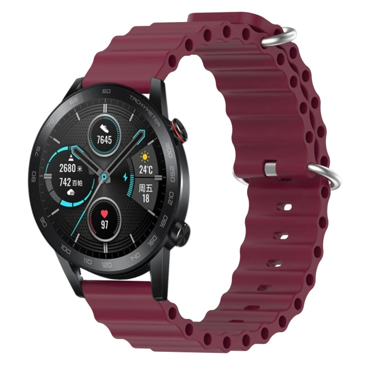 For Honor MagicWatch2 42mm 20mm Ocean Style Silicone Solid Color Watch Band