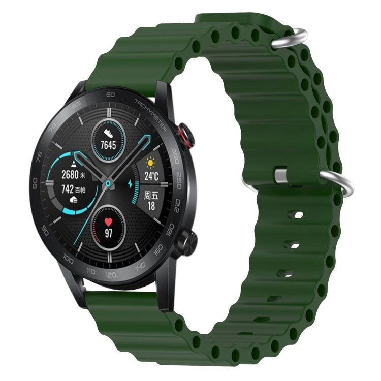 For Honor MagicWatch2 42mm 20mm Ocean Style Silicone Solid Color Watch Band