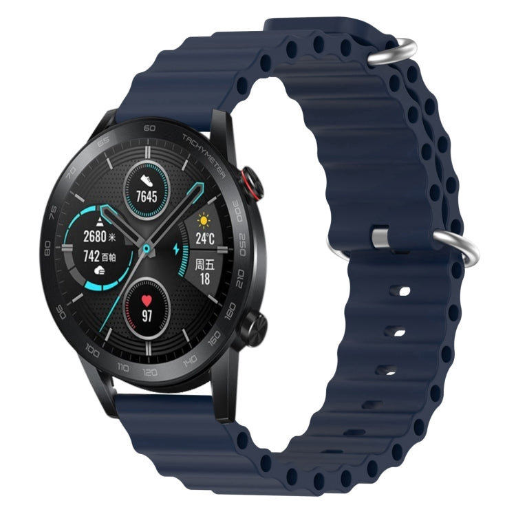 For Honor MagicWatch2 42mm 20mm Ocean Style Silicone Solid Color Watch Band