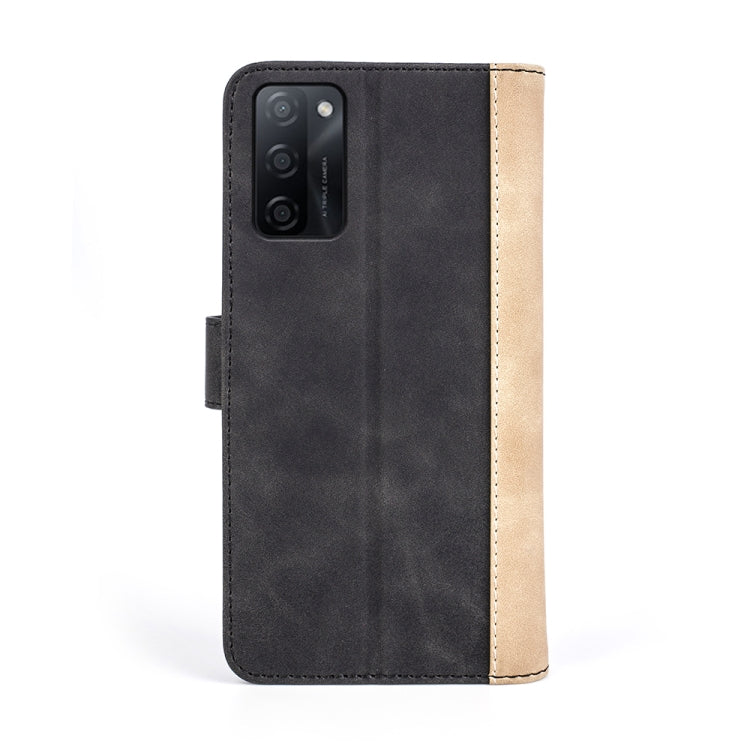 For OPPO A55S 5G Stitching Horizontal Flip Leather Phone Case