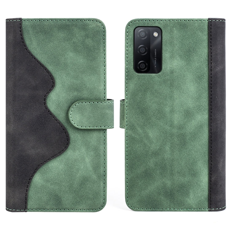 For OPPO A55S 5G Stitching Horizontal Flip Leather Phone Case