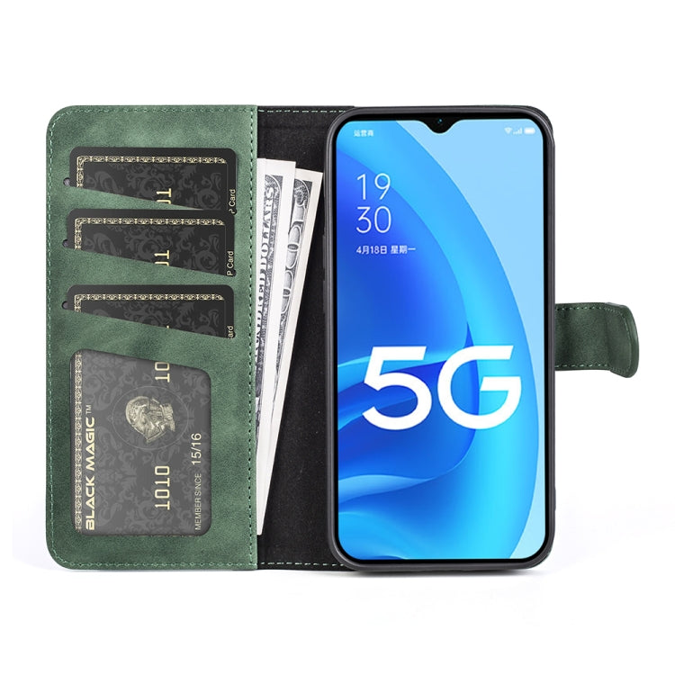 For OPPO A55S 5G Stitching Horizontal Flip Leather Phone Case