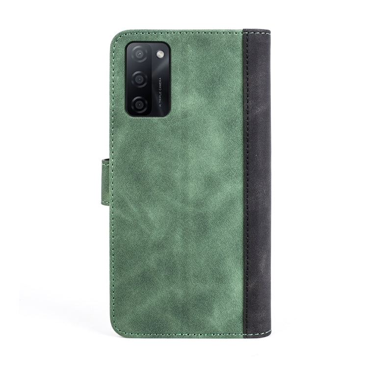 For OPPO A55S 5G Stitching Horizontal Flip Leather Phone Case