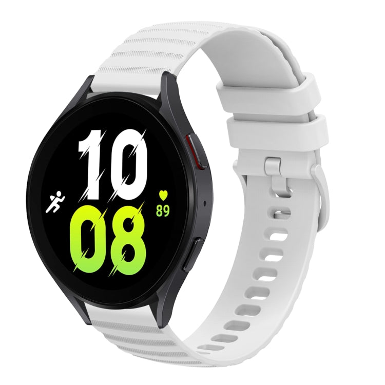 For Samsung Galaxy Watch5 / 5 Pro 20mm Wavy Dotted Solid-Color Silicone Watch Band