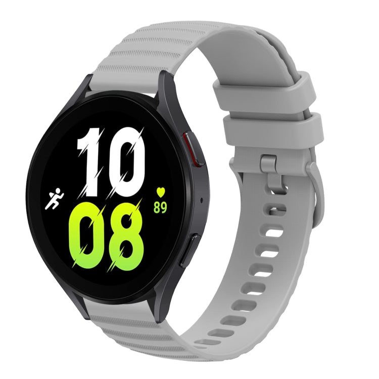 For Samsung Galaxy Watch5 / 5 Pro 20mm Wavy Dotted Solid-Color Silicone Watch Band