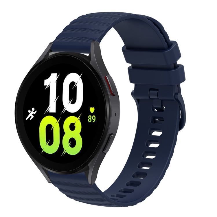 For Samsung Galaxy Watch5 / 5 Pro 20mm Wavy Dotted Solid-Color Silicone Watch Band