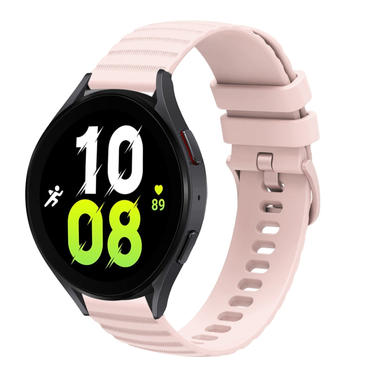 For Samsung Galaxy Watch5 / 5 Pro 20mm Wavy Dotted Solid-Color Silicone Watch Band