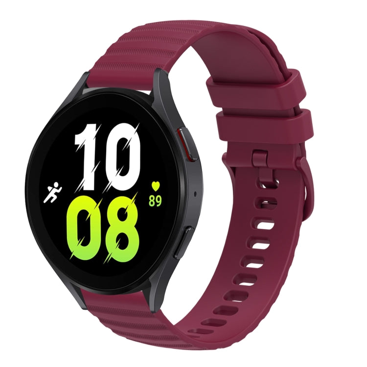 For Samsung Galaxy Watch5 / 5 Pro 20mm Wavy Dotted Solid-Color Silicone Watch Band