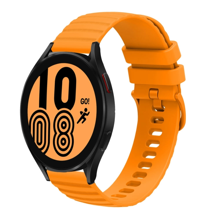 For Samsung Galaxy Watch4 40mm/44mm  20mm Wavy Dotted Solid-Color Silicone Watch Band