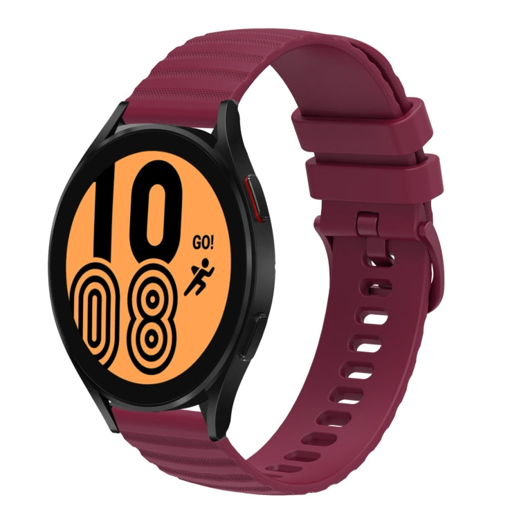 For Samsung Galaxy Watch4 40mm/44mm  20mm Wavy Dotted Solid-Color Silicone Watch Band