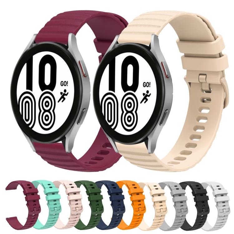 For Samsung Galaxy Watch4 40mm/44mm  20mm Wavy Dotted Solid-Color Silicone Watch Band