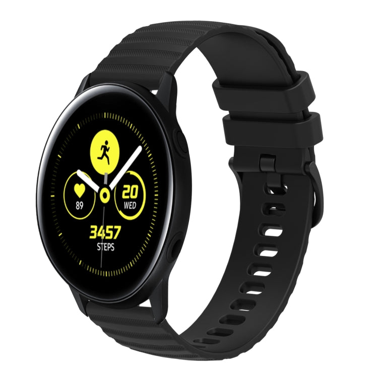 For Samsung Galaxy Watch Active 40mm 20mm Wavy Dotted Solid-Color Silicone Watch Band