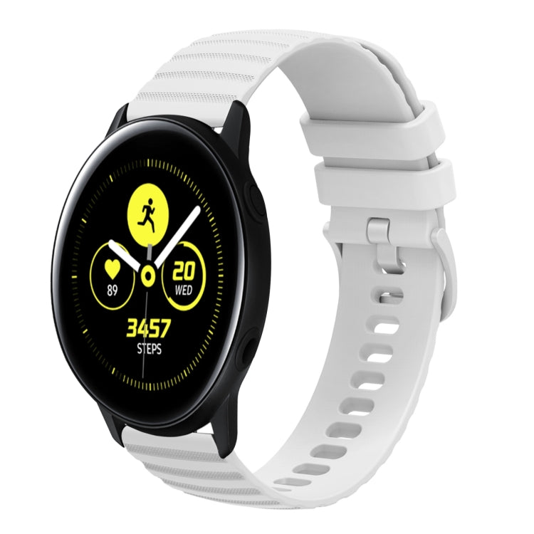 For Samsung Galaxy Watch Active 40mm 20mm Wavy Dotted Solid-Color Silicone Watch Band