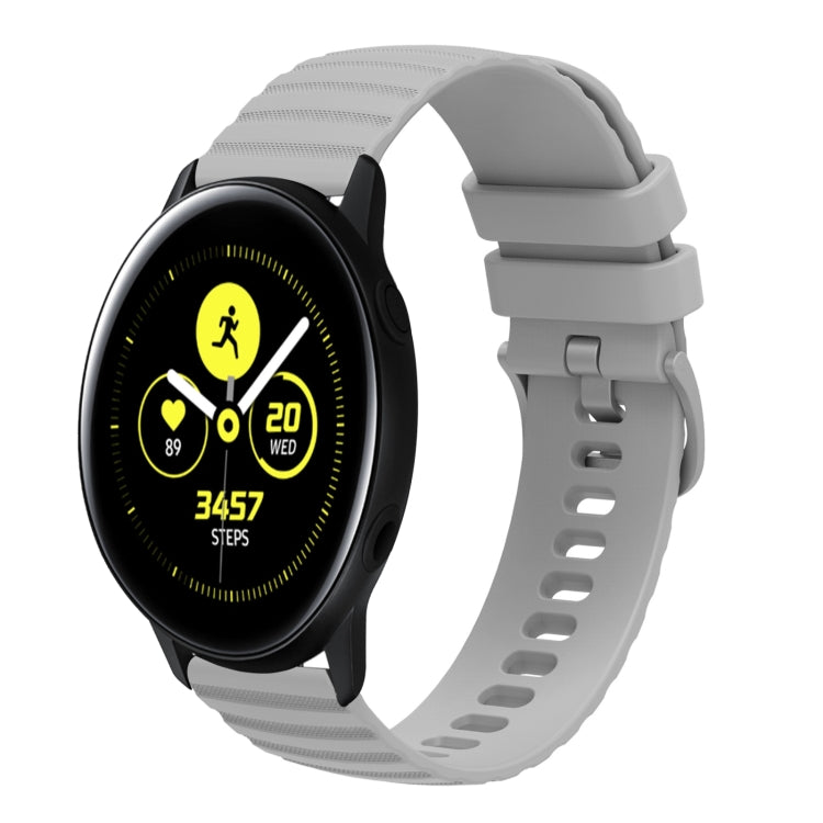 For Samsung Galaxy Watch Active 40mm 20mm Wavy Dotted Solid-Color Silicone Watch Band