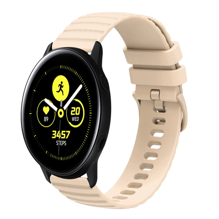For Samsung Galaxy Watch Active 40mm 20mm Wavy Dotted Solid-Color Silicone Watch Band