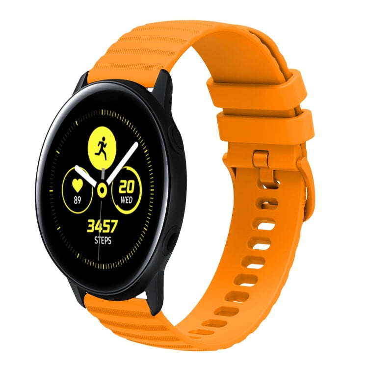 For Samsung Galaxy Watch Active 40mm 20mm Wavy Dotted Solid-Color Silicone Watch Band