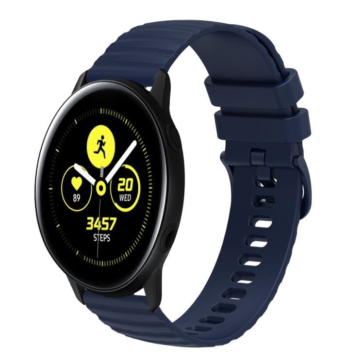 For Samsung Galaxy Watch Active 40mm 20mm Wavy Dotted Solid-Color Silicone Watch Band