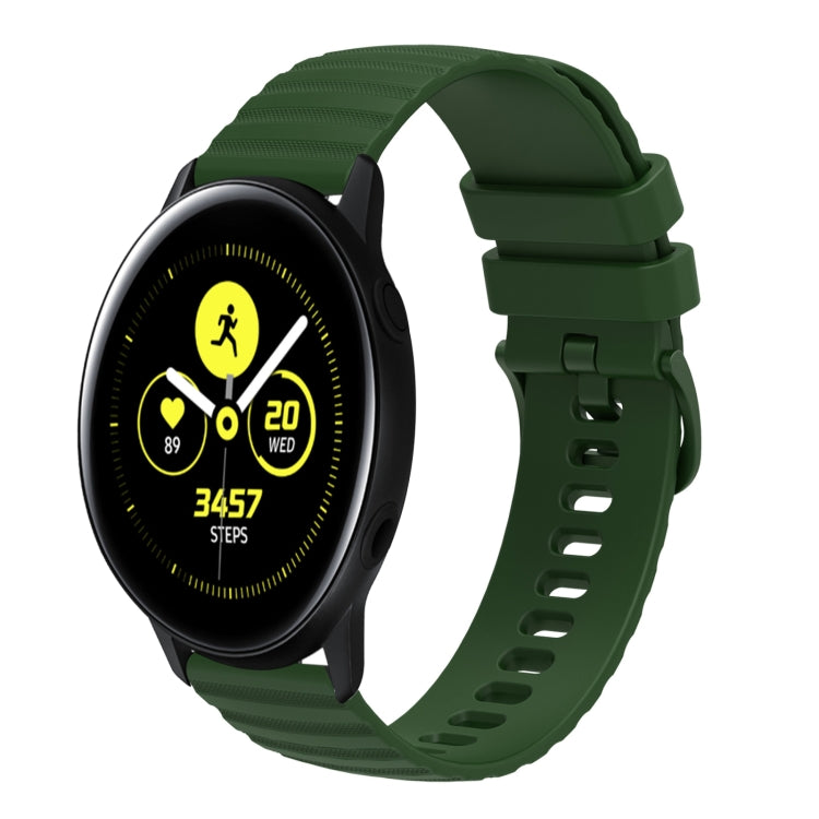 For Samsung Galaxy Watch Active 40mm 20mm Wavy Dotted Solid-Color Silicone Watch Band