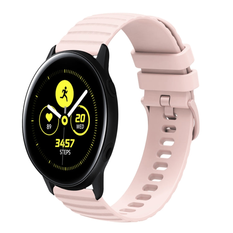 For Samsung Galaxy Watch Active 40mm 20mm Wavy Dotted Solid-Color Silicone Watch Band