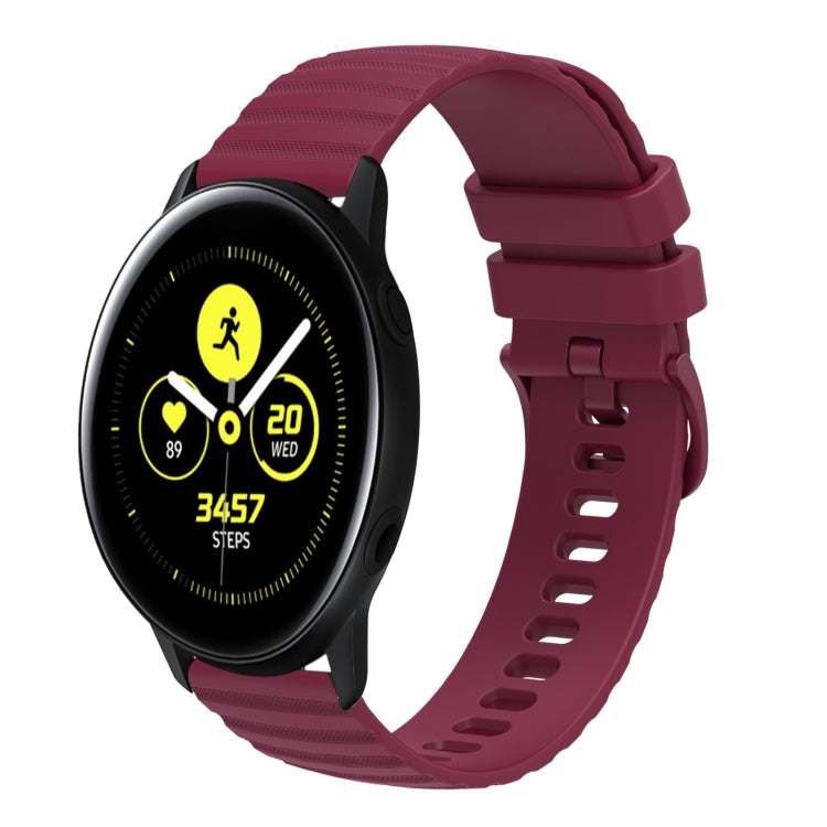 For Samsung Galaxy Watch Active 40mm 20mm Wavy Dotted Solid-Color Silicone Watch Band