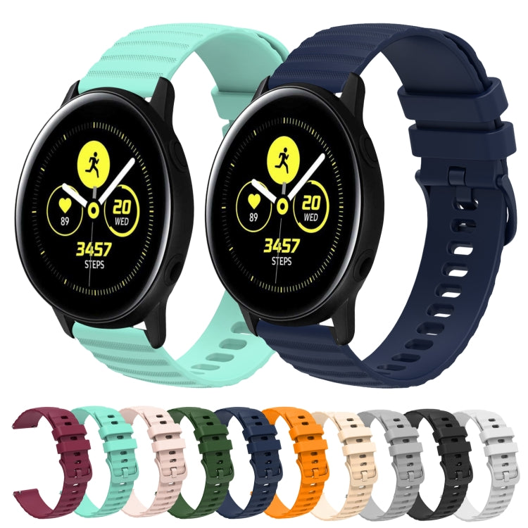 For Samsung Galaxy Watch Active 40mm 20mm Wavy Dotted Solid-Color Silicone Watch Band