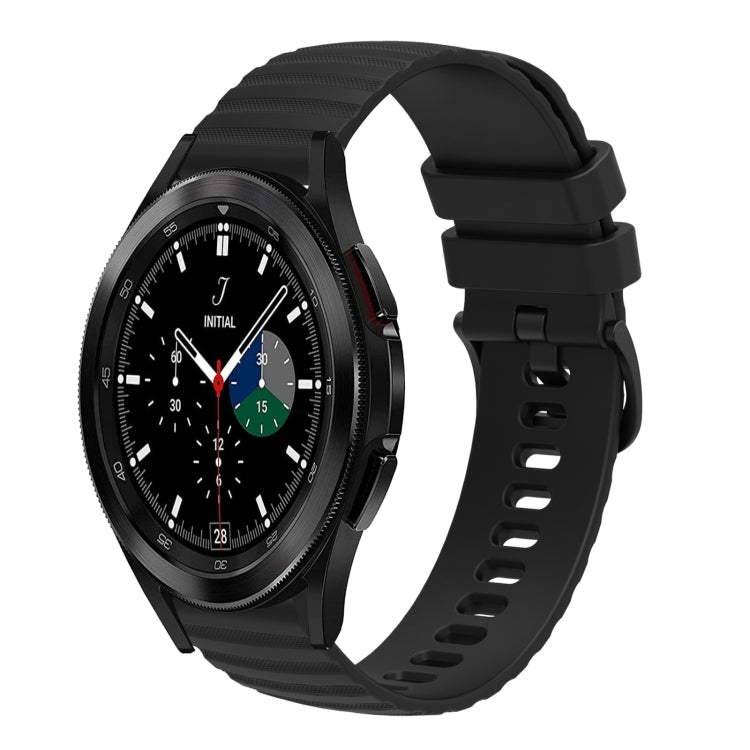 For Samsung Galaxy Watch4 Classic 42mm/46mm 20mm Wavy Dotted Solid-Color Silicone Watch Band