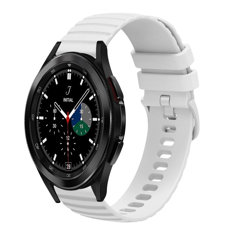 For Samsung Galaxy Watch4 Classic 42mm/46mm 20mm Wavy Dotted Solid-Color Silicone Watch Band
