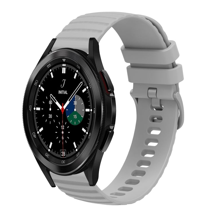 For Samsung Galaxy Watch4 Classic 42mm/46mm 20mm Wavy Dotted Solid-Color Silicone Watch Band