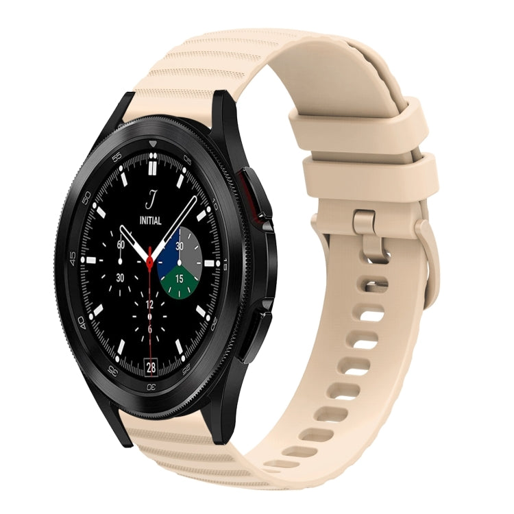 For Samsung Galaxy Watch4 Classic 42mm/46mm 20mm Wavy Dotted Solid-Color Silicone Watch Band