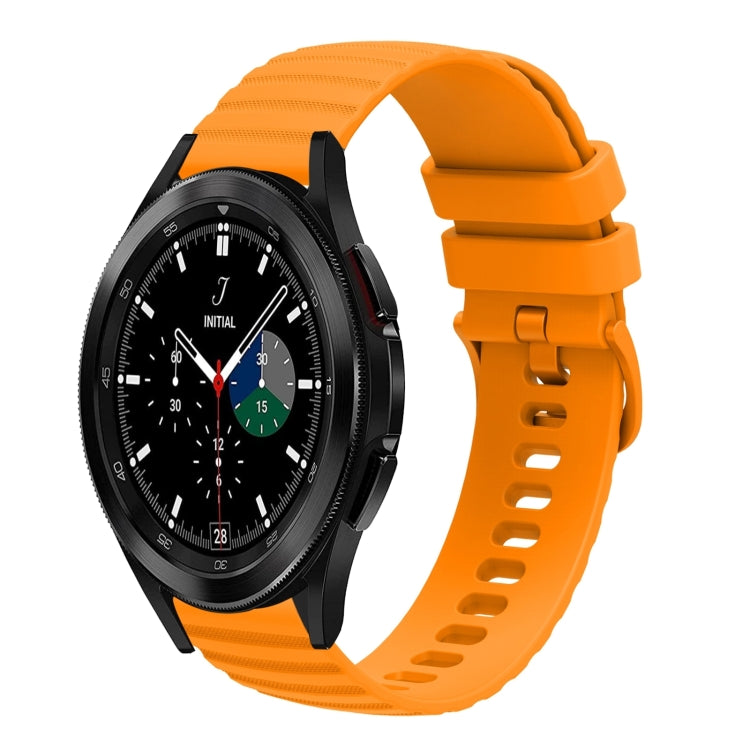 For Samsung Galaxy Watch4 Classic 42mm/46mm 20mm Wavy Dotted Solid-Color Silicone Watch Band