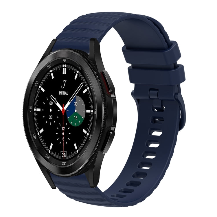 For Samsung Galaxy Watch4 Classic 42mm/46mm 20mm Wavy Dotted Solid-Color Silicone Watch Band