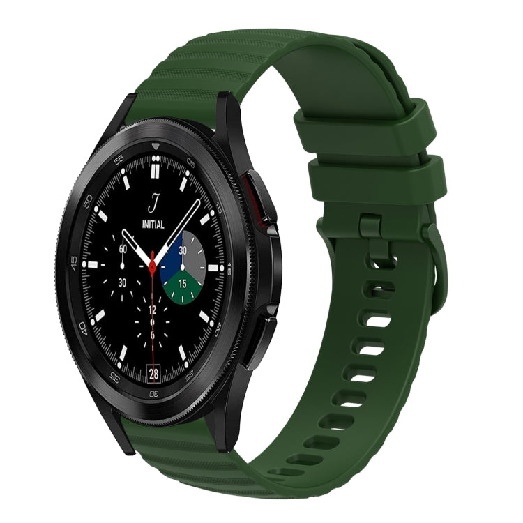 For Samsung Galaxy Watch4 Classic 42mm/46mm 20mm Wavy Dotted Solid-Color Silicone Watch Band
