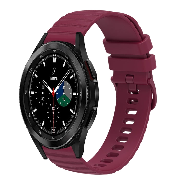 For Samsung Galaxy Watch4 Classic 42mm/46mm 20mm Wavy Dotted Solid-Color Silicone Watch Band