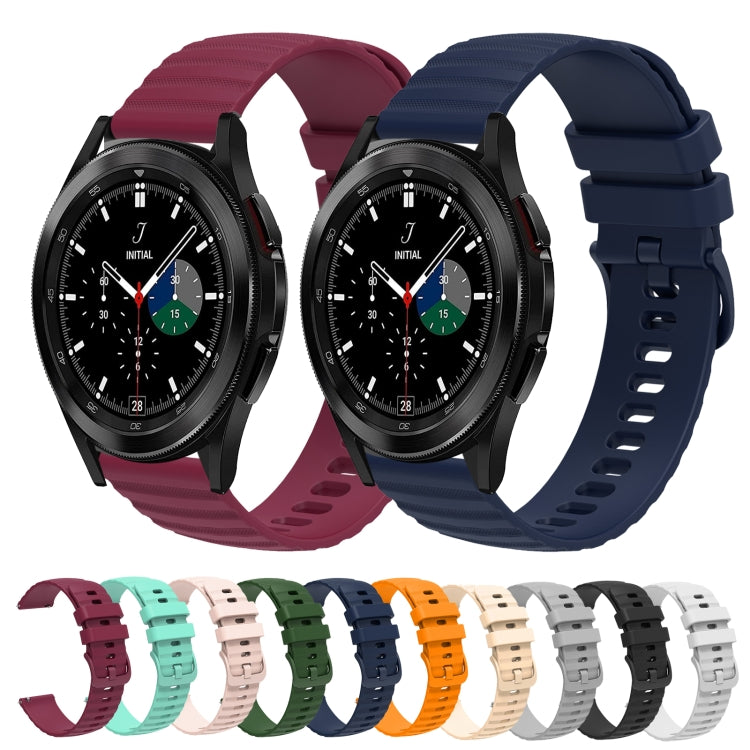 For Samsung Galaxy Watch4 Classic 42mm/46mm 20mm Wavy Dotted Solid-Color Silicone Watch Band