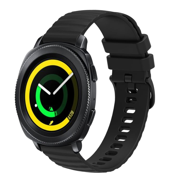 For Samsung Galaxy Gear Sport 20mm Wavy Dotted Solid-Color Silicone Watch Band