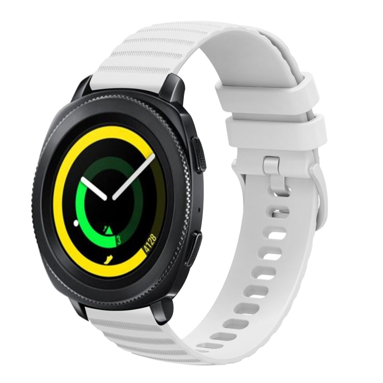 For Samsung Galaxy Gear Sport 20mm Wavy Dotted Solid-Color Silicone Watch Band