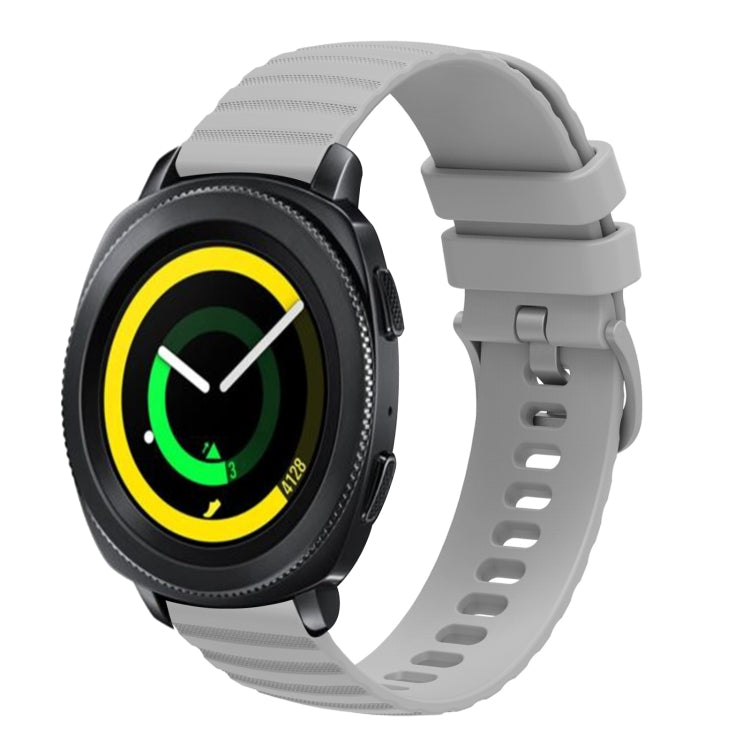 For Samsung Galaxy Gear Sport 20mm Wavy Dotted Solid-Color Silicone Watch Band