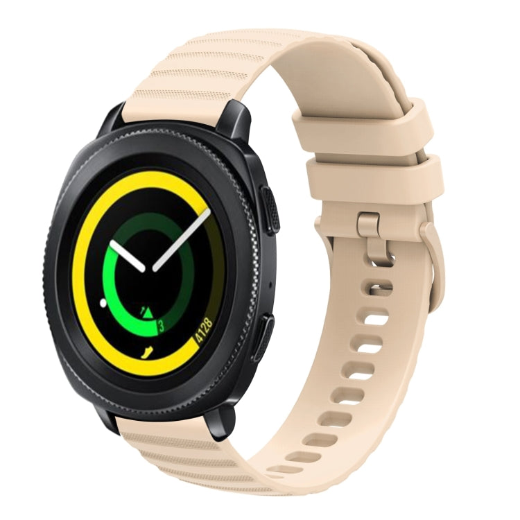 For Samsung Galaxy Gear Sport 20mm Wavy Dotted Solid-Color Silicone Watch Band