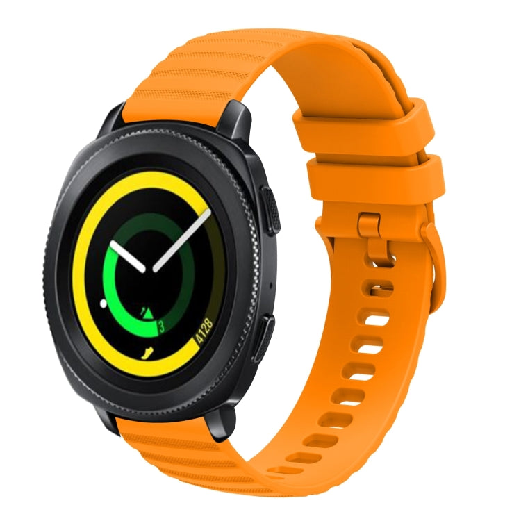 For Samsung Galaxy Gear Sport 20mm Wavy Dotted Solid-Color Silicone Watch Band