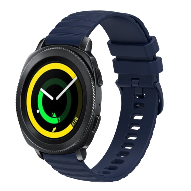 For Samsung Galaxy Gear Sport 20mm Wavy Dotted Solid-Color Silicone Watch Band