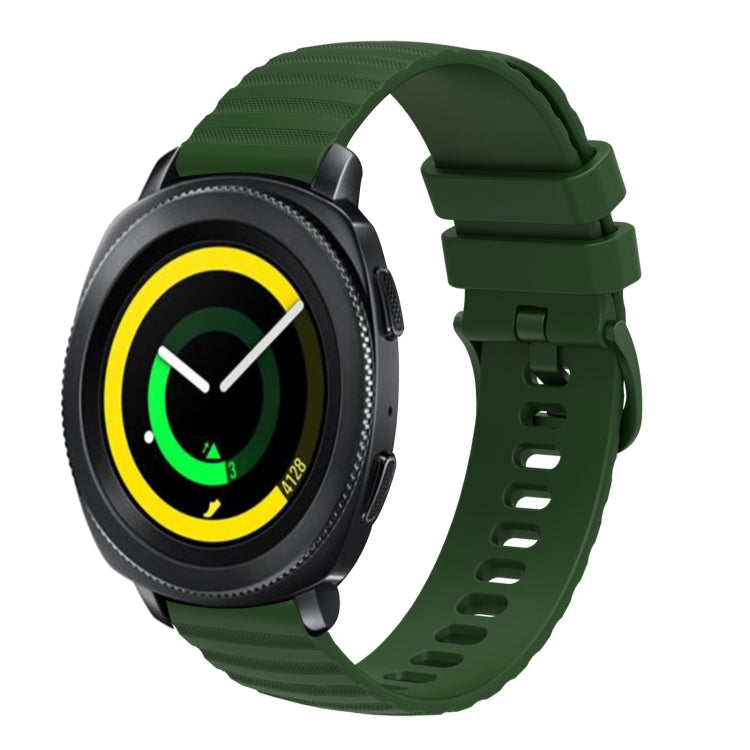For Samsung Galaxy Gear Sport 20mm Wavy Dotted Solid-Color Silicone Watch Band