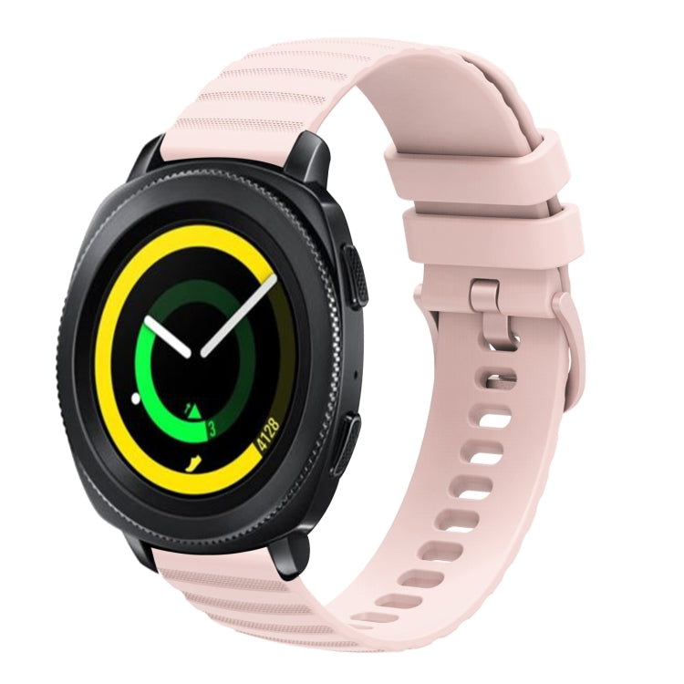 For Samsung Galaxy Gear Sport 20mm Wavy Dotted Solid-Color Silicone Watch Band